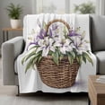 thumbnail image 2 of Spring Botanica Art Blanket Soft Cozy Warm Throw Blanket for Couch, Plush Fuzzy Flannel Fleece Blankets for Sofa, Summer Flowers Watercolor Bed Blankets Lightweight Gifts for Women, 30"x40", 2 of 9