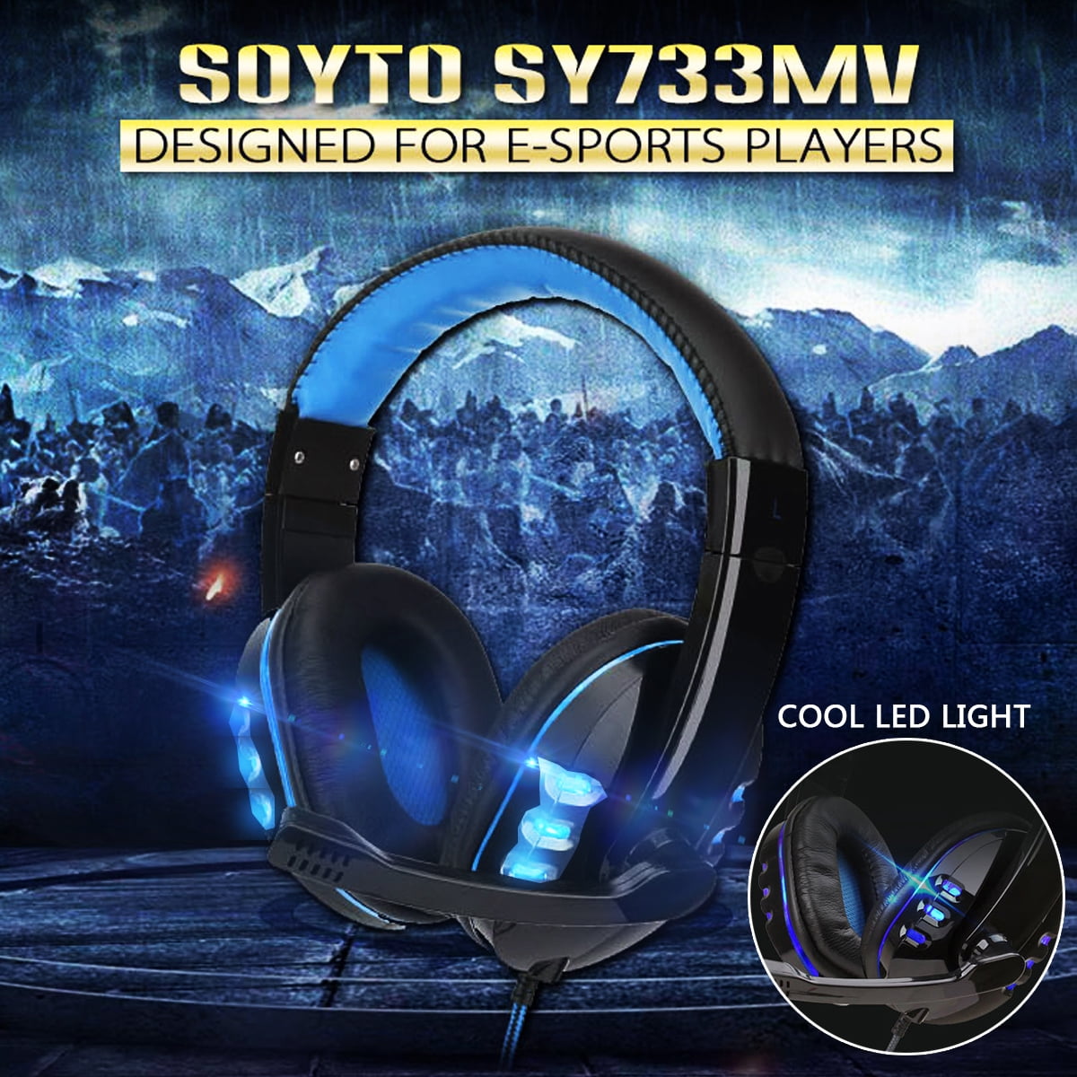 Soyto SY733MV USB Wired Light Gaming Computer Headphone Headset Stereo  3.5mm Wired Mic \u0026 LED Light for PS4 Dedicated, For Xbox one | Walmart Canada