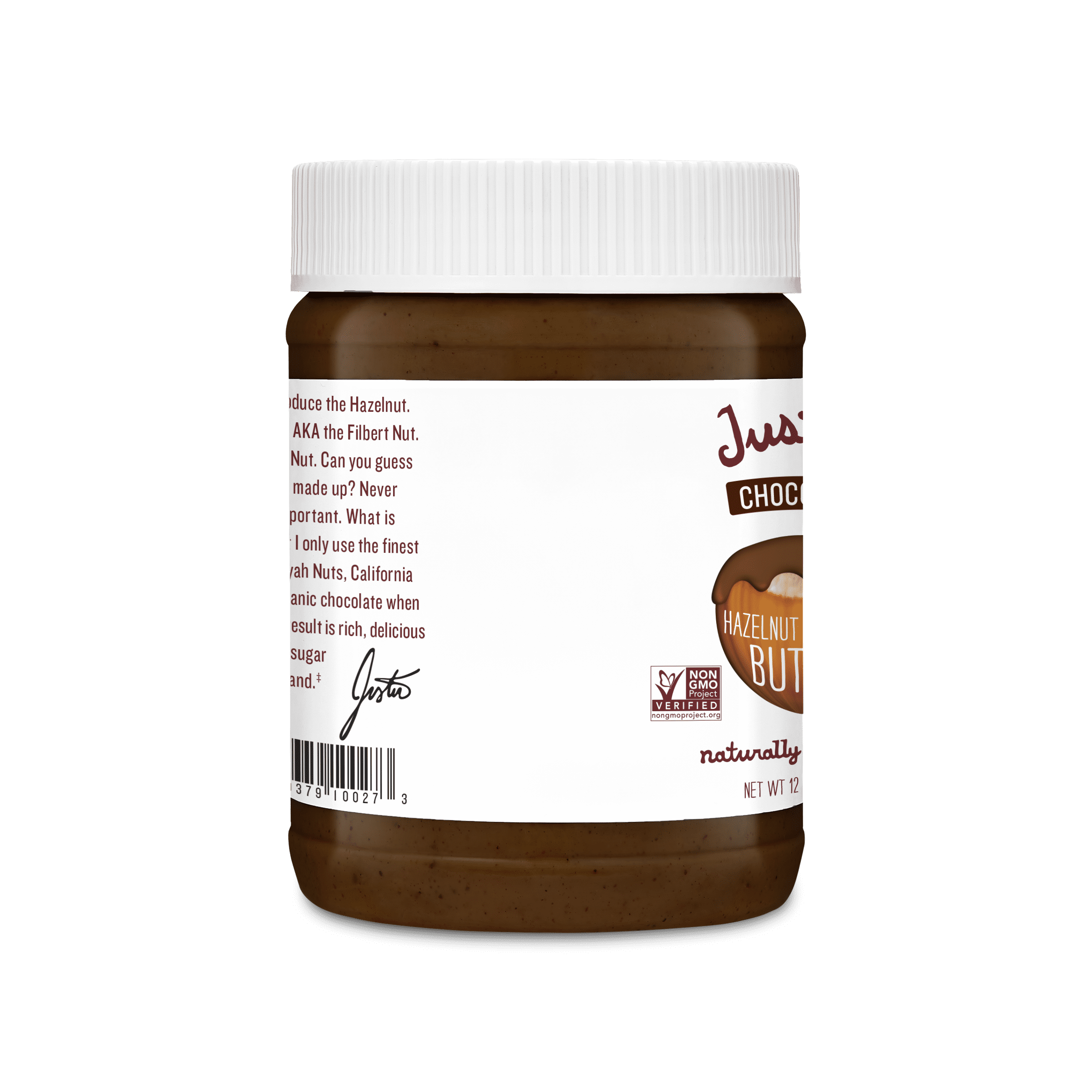 (2 pack) JUSTIN'S No Stir, Gluten-Free Chocolate Hazelnut Almond Butter, 12 oz Plastic Jar