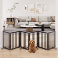thumbnail image 3 of Smuxee Bamboo Foldable Dog Gate Freestanding Pet Fence with 6 Support Feet Brown 6 Panel, 3 of 10