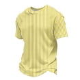 thumbnail image 2 of JULMCOMO Waffle Knit Shirts for Men Striped Crew Neck Short Sleeve Casual Summer T Shirt Loose Fit Comfy Classic Tees White 3XL, 2 of 6