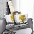 thumbnail image 6 of LALILO Throw Pillow Covers Park Golden Yellow Tree Black And White Cushion Cover 18" x 18", 2 Pack, 6 of 6
