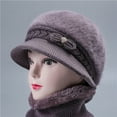 thumbnail image 4 of Prolriy Winter Hats for Women, Women's Woolen Knitted Warm Basin Hat Padded Cotton Hat Womens Hats Dark Blue, 4 of 6