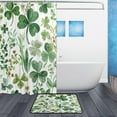 thumbnail image 2 of Coolnut Saint Patricks Green Shamrock Bath Curtain Rugs Sets 2 Pcs, Bathroom Theme Set with Shower Curtain and Non-Slip Carpet -12 Hooks-60X72in119 Home Decor, 2 of 7