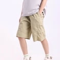 thumbnail image 3 of WAVSUF Baggy Shorts for Boys, Stretchable Elastic Waist Trendy Soft Sun Protection Breathable Shorts Khaki Size 11-12, 3 of 6