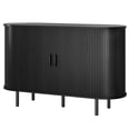 thumbnail image 5 of ROGALIS 40" Sliding Tambour Door Buffet Cabinet, Sideboard with Adjustable Shelves for Kitchen Living Room Hallway Entryway, Black, 5 of 6