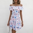 thumbnail image 5 of HIMIWAY Summer Dresses for Women 2023 Fashion Women Spring and Summer Printing Irregularity Short Sleeve Tunic Dresses Sun Dress Pink XL, 5 of 5