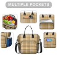 thumbnail image 2 of Yellow and White Checkered Pattern Insulated Leakproof Lunch Box for Women, Large Lunch Bag for Tween Teen Adult, Loncheras Para Mujer for Work Beach Travel Picnic Camping, 2 of 6