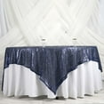 thumbnail image 2 of Efavormart 90" Square Table Topper Premium SEQUIN Square Tablecloth Overlay For Wedding Banquet Catering Party Table Decor  -Navy, 2 of 6