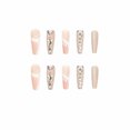 thumbnail image 1 of 24 uds. de parches de uñas trapezoidales con pedrería de color coral, con pegamento, para mujeres y niñas, 1 ml, 1 of 5
