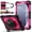 Black+Rose Red, variant on Case for Samsung Galaxy Tab 8.7 inch A9 & A11, Heavy Duty Shockproof Cover with 360 Stand & Strap, Black Blue
