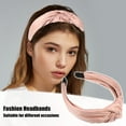 thumbnail image 3 of Unique Bargains 1 Pcs Hairband for Women Faux Leather Knotted Headband Pink 1.57 Inch Wide, 3 of 7