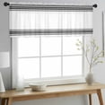 thumbnail image 2 of Black White Stripe, Valance Curtains for Kitchen/Living Room/Bathroom/Bedroom Window, Rod Pocket Small Topper Half Short Window Curtains Voile Sheer Scarf, Abstract Geometric 54"x18", 2 of 8