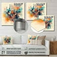 thumbnail image 4 of Designart "Abstract Maze Orange and Blue II" Modern Geometric Metal Wall Decor, 4 of 5