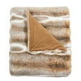 thumbnail image 4 of Home Soft Things Tip Dying Two Tone Faux Fur Throw Blanket with Micromink Back, Luxury Soft Cozy Plush Fluffy Fuzzy Reversible Thick Warm Throw Blanket, 60x70 inches, Brown White, 4 of 9