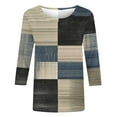 thumbnail image 5 of LiMoi Summer Tops 2025 Woman Women's Tops 3/4 Sleeve Plus Size Blouses Color Block Shirts for Women New Arrivals, 5 of 5