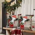 thumbnail image 6 of Dashan Christmas Throw Pillow Covers 20x20 Set of 2,Xmas Cow Linen Pillow Cases for Bedroom Sofa Couch, 6 of 6