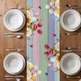 thumbnail image 4 of Table Runner 48 Inches Long for Kitchen Dining, Easter Bunny Dresser Scarf Farmhouse, Dining Table Decorations for Wedding/Parties, Farmhouse Watercolor Eggs Tulip Wood Grain 13 x 48 In, 4 of 8
