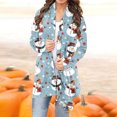 thumbnail image 1 of Cárdigan de manga larga para mujer, moda informal, blusa con estampado navideño, abrigo para mujer, 1 of 6