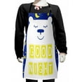 thumbnail image 1 of Nursery Kids Apron, Happy Face Funny Polar Bear Holding Night Slogan at Night, Boys Girls Apron Bib with Adjustable Ties for Cooking Baking Painting, Dark Violet Blue Yellow, by Ambesonne, 1 of 2
