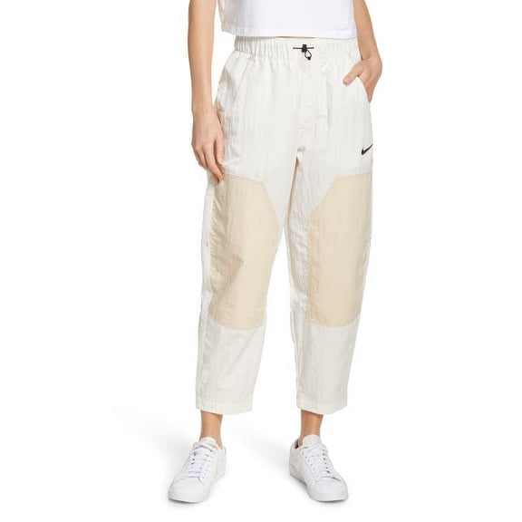 Nike Women's Sportswear Swoosh Woven High-Rise Cargo Pants -(Phantom/Sanddrift/Black, X-Large)