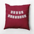 thumbnail image 2 of Simply Daisy 16" x 16" Happy Holidays Banner Polyester Indoor/Outdoor Pillow, Red (1 count), 2 of 5