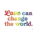 thumbnail image 2 of Lux + Me Designs 14x12 White Modern Wood Framed Museum Art Print Titled - Love Can Change the World, 2 of 4