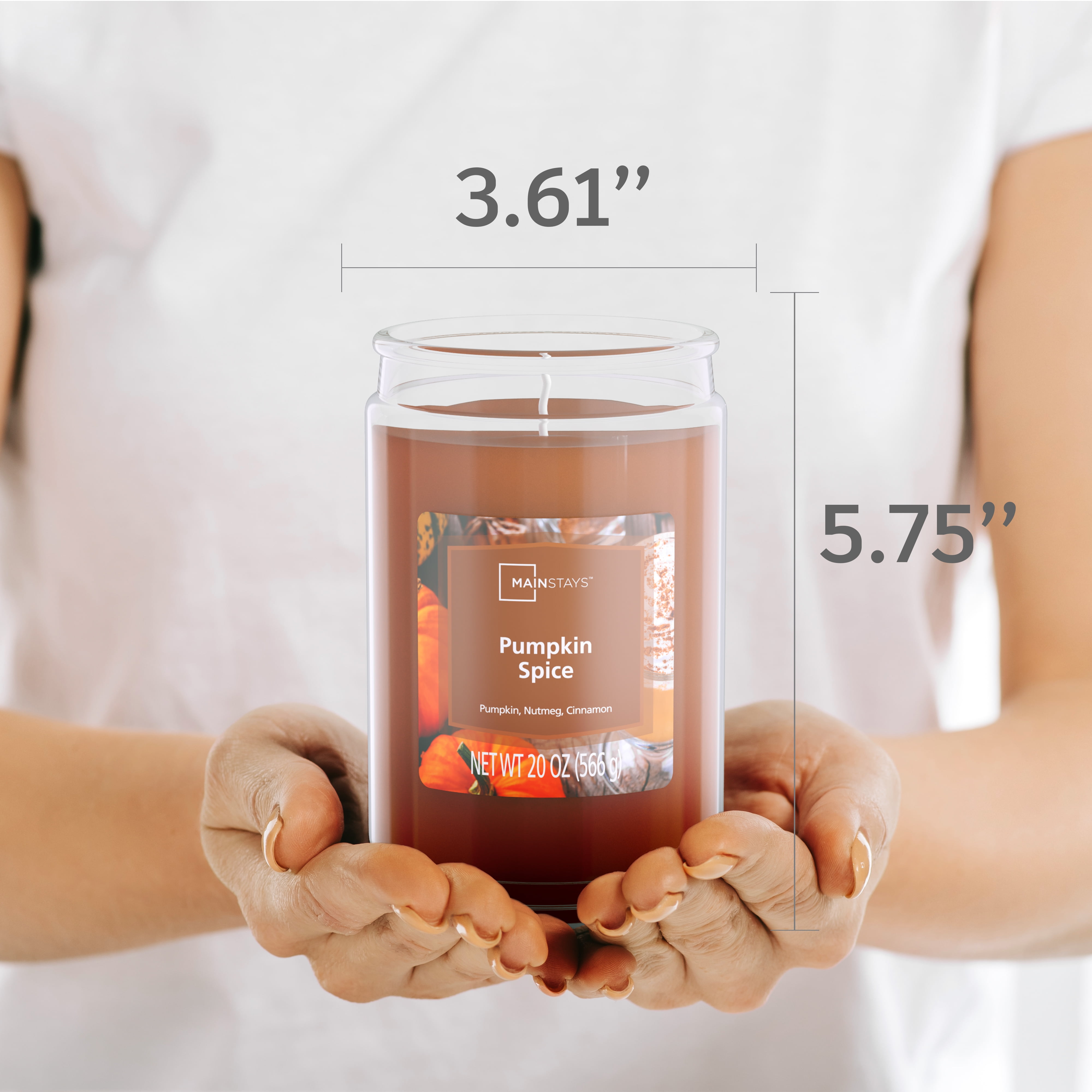 Mainstays Pumpkin Spice Single-Wick Glass Jar Candle, 20 oz