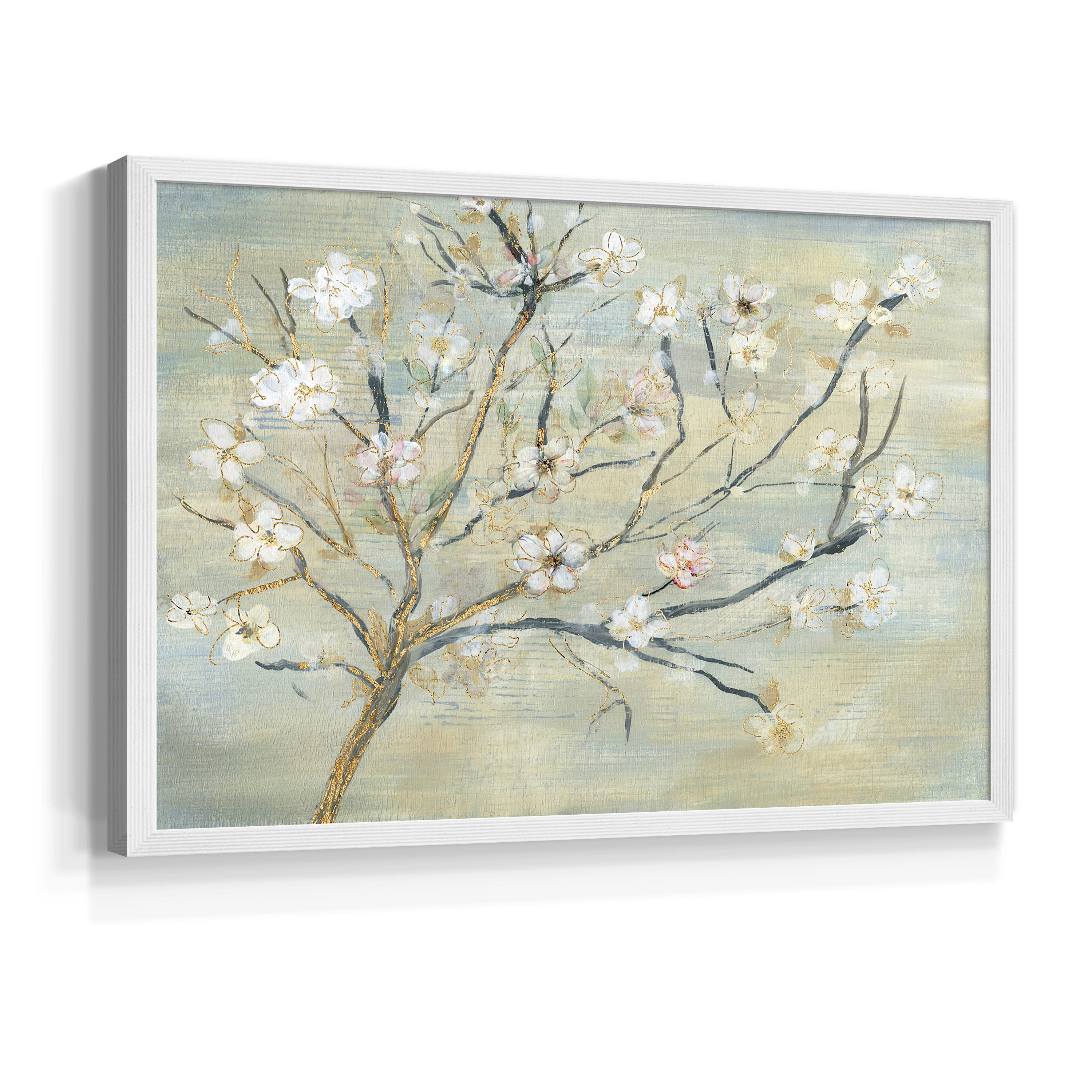 Blossoms & Spring Rain by Susan Jill - Restickable Framed Giclée Print