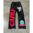 thumbnail image 1 of Pantalones holgados informales con bordados de letras de estilo nuevo europeo y americano para hombre, pantalones anchos de gran tamaño a la moda de hip-hop rock Y2k, 1 of 4