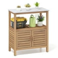 thumbnail image 1 of Gymax Banc de Rempotage Extérieur avec Tablette de Rangement en Résine et Portes à Persiennes pour Armoire, 1 of 10