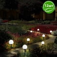 thumbnail image 6 of YujiCraft 8-Pack Solar Ball Lights Round Outdoor Garden Pathway Lights for Yard Lawn Landscape,White, 6 of 9