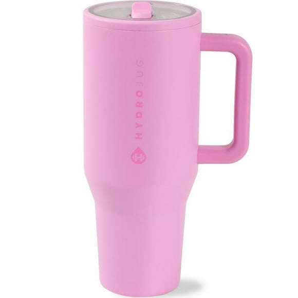 Hydro Jug 40oz Stainless Steel Water Bottle – Insulated, Leak-Proof, Cup Holder Compatible for Trave(Pink)