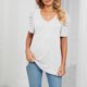 thumbnail image 4 of Camiseta Mujer Camiseta holgada de verano, camiseta sencilla para mujer, ropa informal suave para mujer (blanco L) Ygjytge para Mujer Blanco T M, 4 of 8