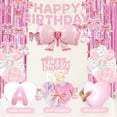 thumbnail image 3 of Pink Bow Party Decorations, 53 Bow Birthday Decorations with Balloons Fringe Curtains Happy Birthday Banner Hanging Swirl and Cake Toppers for Girls’ Party Decorations$$Home Decor, Kitchen, & Other, 3 of 5
