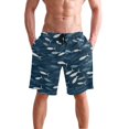 thumbnail image 4 of Dailycode Men's Quick Dry Swim Trunks Beach Shorts Casual Summer Board Shorts with Pockets, Small Fish Swimming, 4 of 8