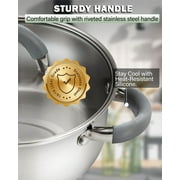 Cook N Home Basics Stainless Steel Cookware Sets, Pots and Pans Set with Stay-Cool Handle, Induction Compatible, Dishwasher and Oven Safe, 12-Piece