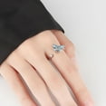 thumbnail image 4 of TABLZONE Multi Color Adjustable Open Ring with Crystal Butterflies Elegant Statement Ring, 4 of 8