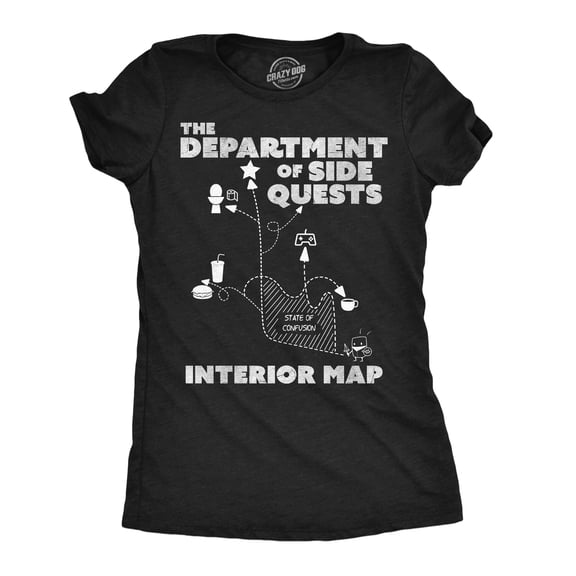 Womens T Shirt The Department Of Side Quests Joke Tee For Ladies Womens Graphic Tees