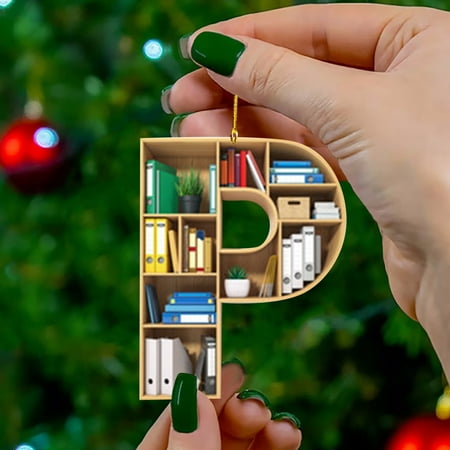 

Toyfunny Book Lovers Heart Shaped Bookshelf Pendant Acrylic Ornament