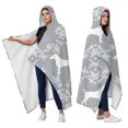 thumbnail image 2 of Wearable Blanket,Terrier Dog Silhouette Dog and Flower Floral Hooded Wearable Flannel Blanket for Adults & Teens,Winter Poncho Shawl Wrap Cape Cozy Anti-Pill,60"x80", 2 of 5