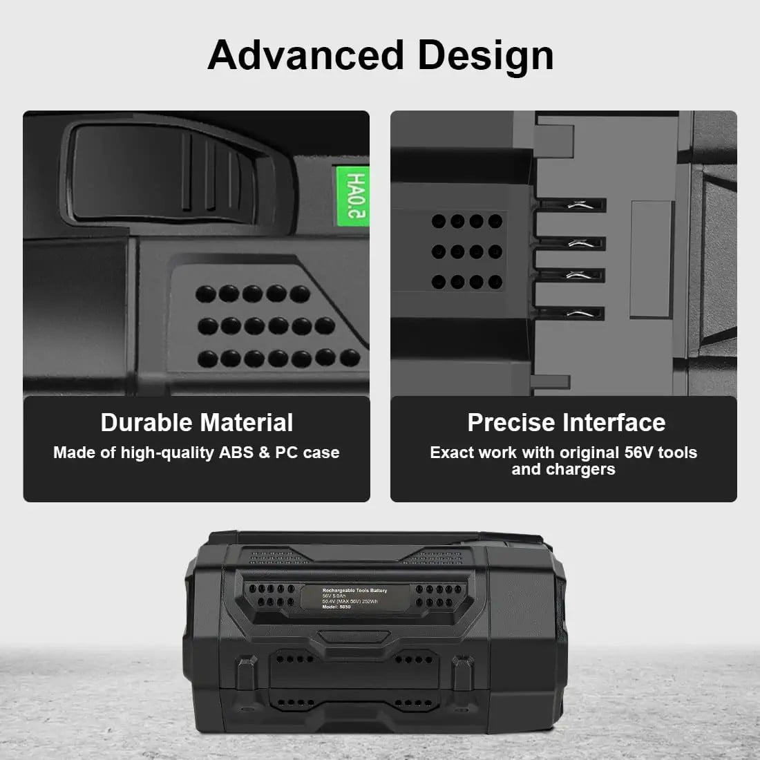 For EGO 56V Battery 5.0Ah Black Lithium Ion Battery,1 Pack