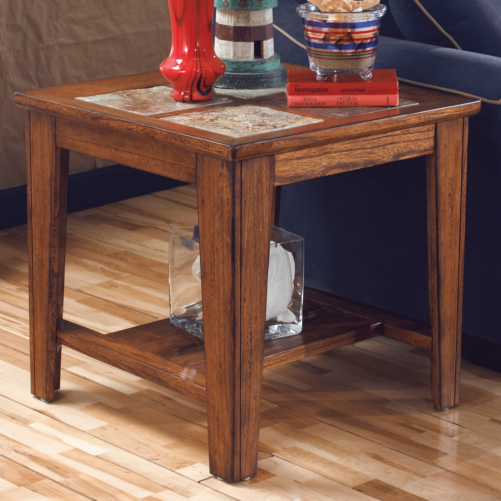 Signature Design By Ashley Toscana Brown Square End Table