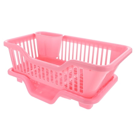 SOPOTUTU Kitchen Dish Drainer Rack, Large Capacity ABS Plastic Storage Organizer, 1 Set