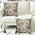 thumbnail image 2 of Virelaxpo Imitation Embroidery Birds and Flowers Print Pillow Case, Ultra Soft 17.7x17.7in Cushion Cover for Sofa and Bedroom Decor, 2 of 6