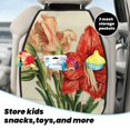 thumbnail image 5 of Naloa Vibrant Amaryllis Flowers 2Pcs Anti-Kick Back Seat Cover Kick Mat, Car Seat Protector with 3 Storage Pockets, 5 of 8