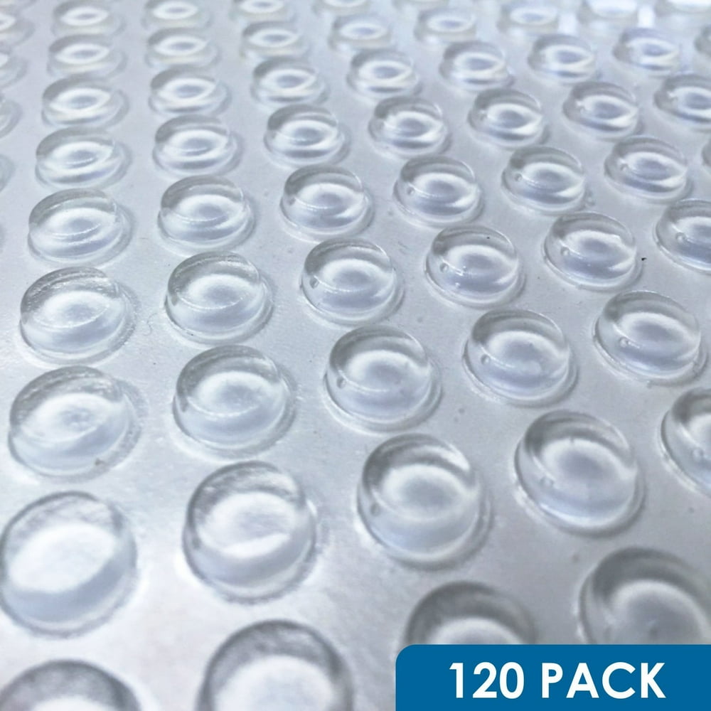 Hardware 120 Pack of Clear Round SelfAdhesive Rubber Pad Bumpers 0.375