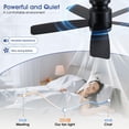 thumbnail image 2 of Ventilador de techo Wiviniya de 46 pulgadas con luces y control remoto negro, 2 of 8