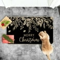 thumbnail image 2 of Sm:)e Black Holly Mistletoe Merry Christmas Doormat, Xmas Winter Home Decor Low-Profile Switch Rug Door Mat Floor Mat for Indoor Outdoor 17x29 Inch, 2 of 6