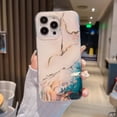 thumbnail image 2 of Marble Case for iPhone 11 Pro, Ultra Slim Thin Fit Full-Body Stylish Soft Silicone Shockproof Protective Case Rugged Back Golden Glitter Design Military Grade Drop Resistant Cover for Women Girls,B, 2 of 8